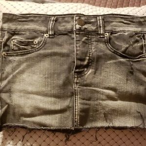 BUTTON FLY...Denim super MINI skirt